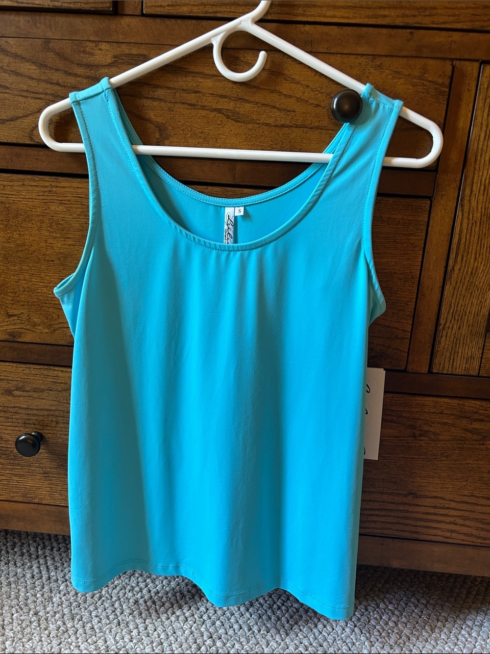 Lulu-B Bright Turquoise Scoop Neck Tank - Women